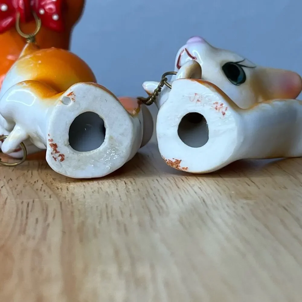 Vintage Mid Century 50 60s Chain Squirrels Arnant Orange Japan Kitchy